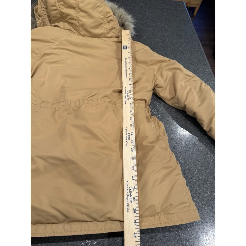 TNA Oversized Solitude‎ Parka Tan WARM jacket Sz XS Down  Aritzia